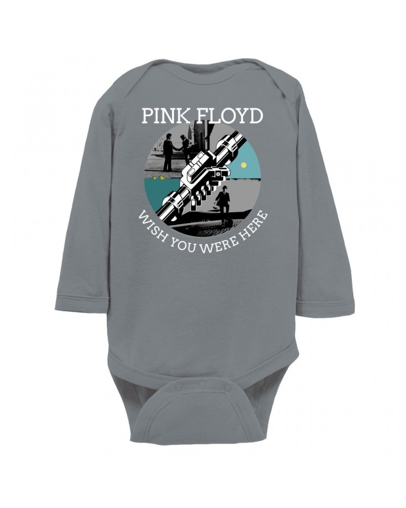 Pink Floyd Long Sleeve Bodysuit | Wish You Were Here Album Collage Bodysuit $10.90 Shirts