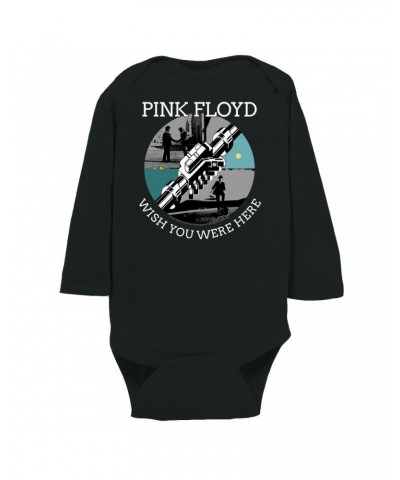 Pink Floyd Long Sleeve Bodysuit | Wish You Were Here Album Collage Bodysuit $10.90 Shirts