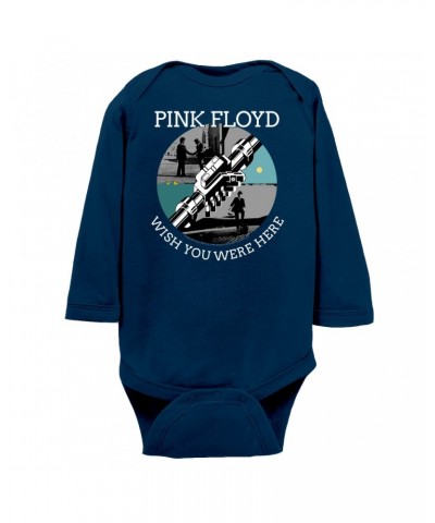 Pink Floyd Long Sleeve Bodysuit | Wish You Were Here Album Collage Bodysuit $10.90 Shirts