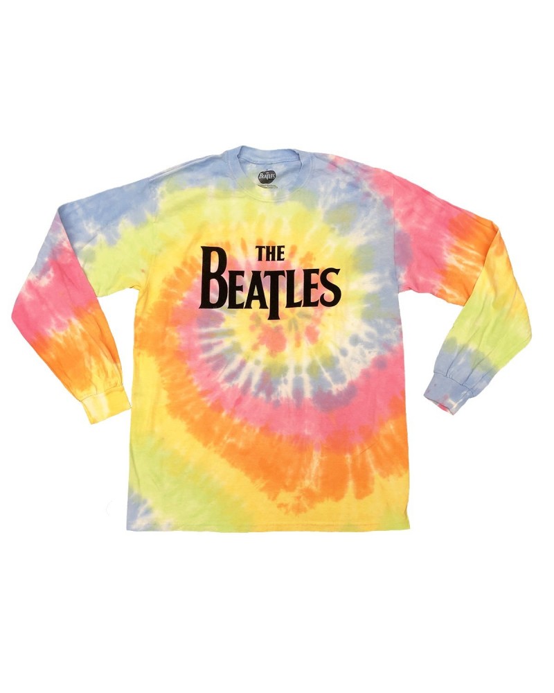 The Beatles Flocked Tie-dye Long Sleeve Logo T-Shirt $20.25 Shirts