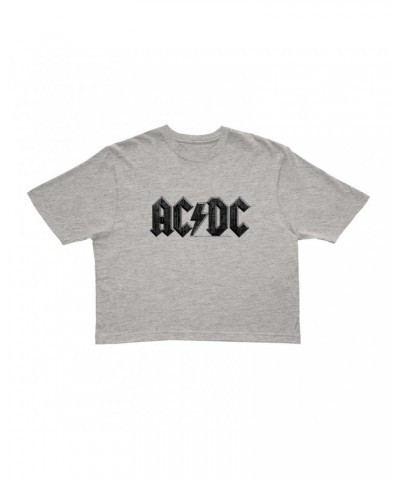 AC/DC Ladies' Crop Tee | Crocodile Texture Logo Crop T-shirt $12.94 Shirts