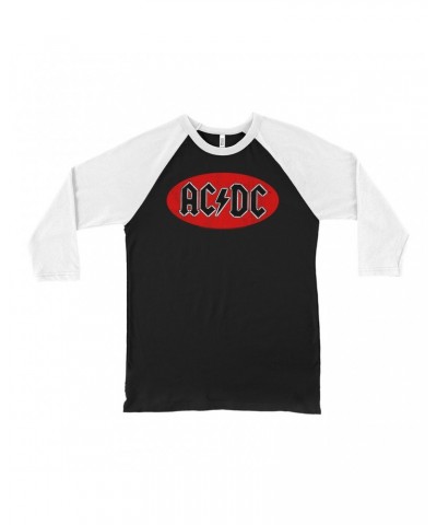 AC/DC 3/4 Sleeve Baseball Tee | Bumper Sticker Logo Distressed Shirt $11.68 Shirts