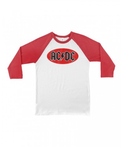 AC/DC 3/4 Sleeve Baseball Tee | Bumper Sticker Logo Distressed Shirt $11.68 Shirts