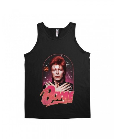 David Bowie Unisex Tank Top | Orbit Design Distressed Shirt $8.23 Shirts