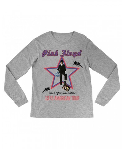 Pink Floyd Long Sleeve Shirt | Wish You Were Here 1975 American Tour Distressed Shirt $11.38 Shirts