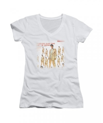 Elvis Presley Junior's V-Neck Shirt | 50 MILLION FANS Junior's Tee $6.12 Shirts